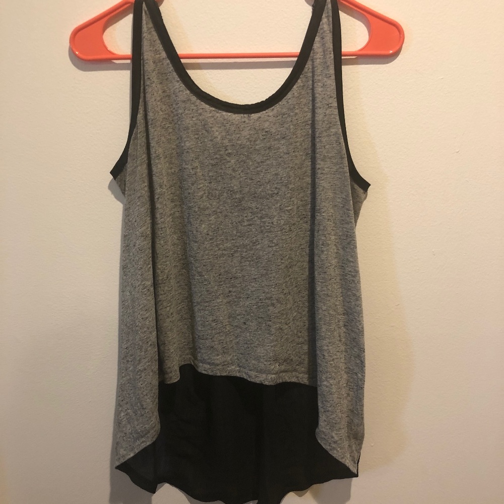 Grey & Black Tank w Leather
